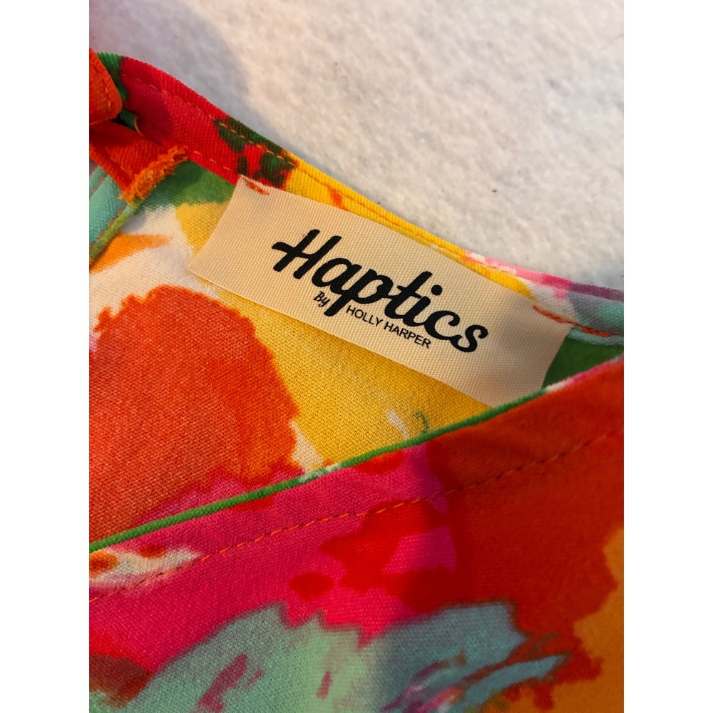 Haptics Summer Romper Retro Abstract Flutter Sleeve Smocked - Small Multicolor - Picture 2 of 11